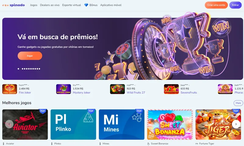 Spinado Casino - home page